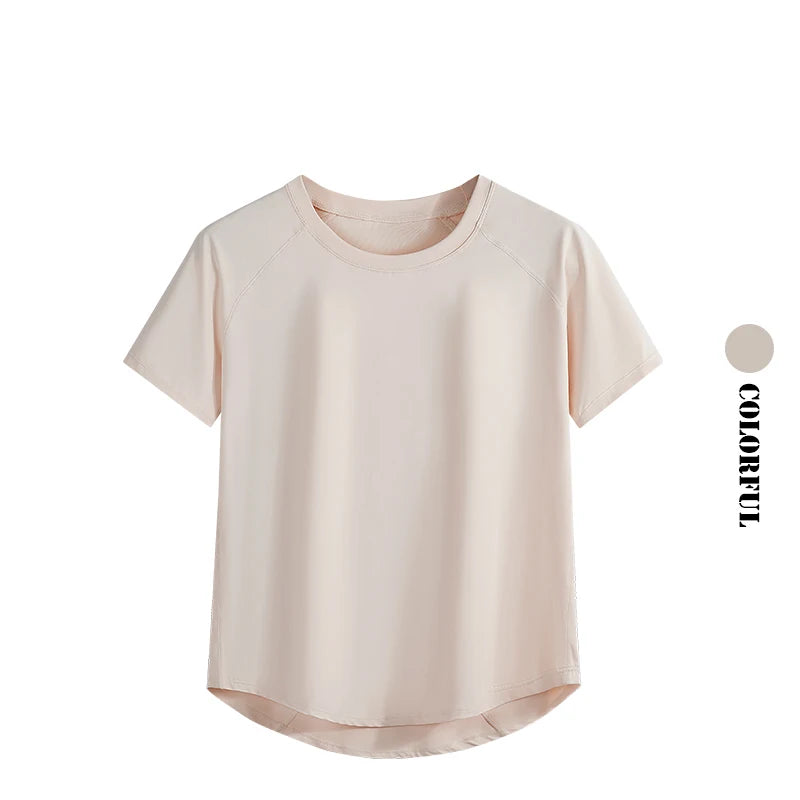Women’s 2-Piece Gym Set – Summer Sportswear Outfit with Short Sleeve Top & Shorts Tracksuit