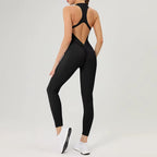 Women's Scrunch Gym Jumpsuit – Short Fitness Set with Zipper, Yoga Tracksuit & Workout Sportswear