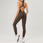 Women's Scrunch Gym Jumpsuit – Short Fitness Set with Zipper, Yoga Tracksuit & Workout Sportswear