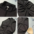 Women's Scrunch Gym Jumpsuit – Short Fitness Set with Zipper, Yoga Tracksuit & Workout Sportswear