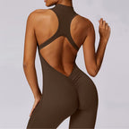 Women's Scrunch Gym Jumpsuit – Short Fitness Set with Zipper, Yoga Tracksuit & Workout Sportswear