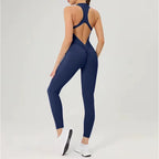 Women's Scrunch Gym Jumpsuit – Short Fitness Set with Zipper, Yoga Tracksuit & Workout Sportswear