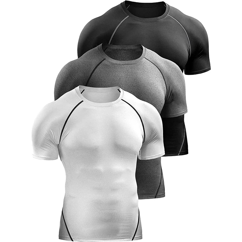 Men's Compression T-Shirt – Summer Quick-Dry Sportswear for Running, Gym & Training