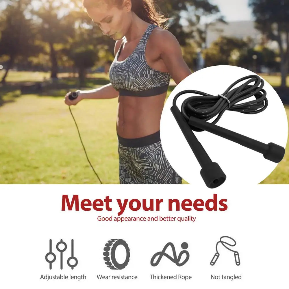 Adjustable Speed Jump Rope 2.8M – PVC Fitness Skipping Rope for Kids & Adults, Boxing & Gym Training