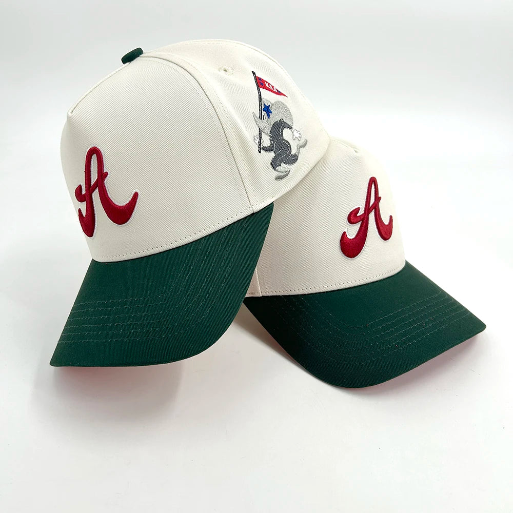 3D Puff Embroidered A-Frame 5-Panel Two-Tone Baseball Cap