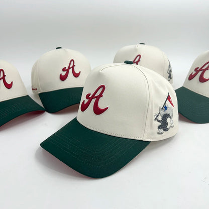 3D Puff Embroidered A-Frame 5-Panel Two-Tone Baseball Cap
