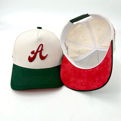 3D Puff Embroidered A-Frame 5-Panel Two-Tone Baseball Cap