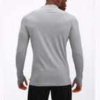 Men’s Long-Sleeve Semi-Zip Polyester Compression Training Shirt