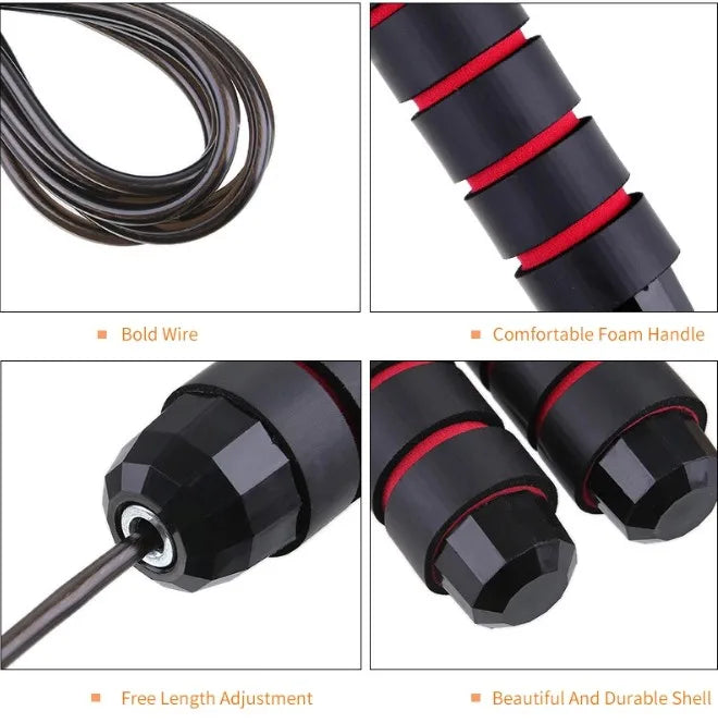Adjustable Weighted Speed Jump Rope with Comfortable Foam Handles