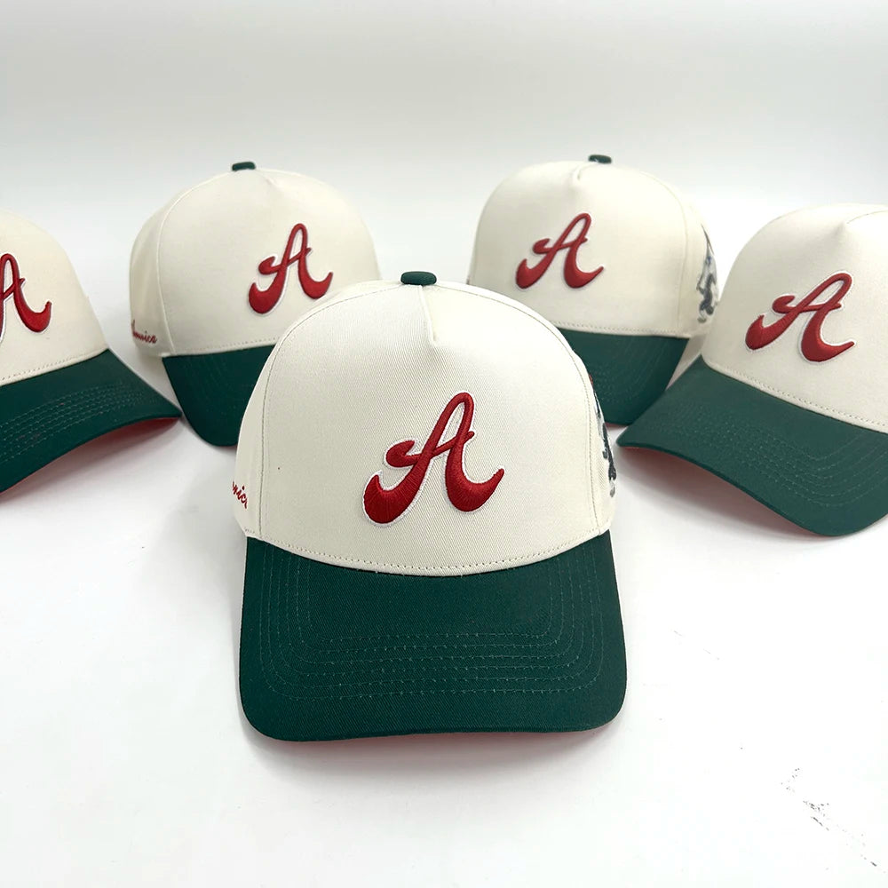 3D Puff Embroidered A-Frame 5-Panel Two-Tone Baseball Cap