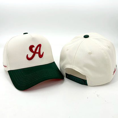 3D Puff Embroidered A-Frame 5-Panel Two-Tone Baseball Cap