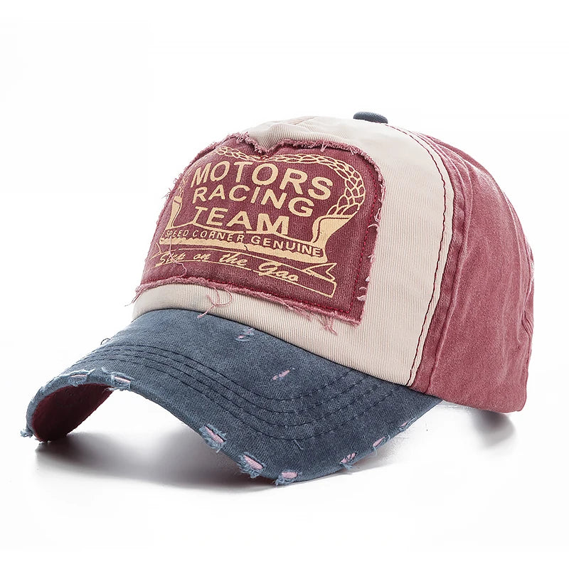 Washed Cotton Baseball Cap – Vintage Distressed Dad Hat, Snapback Style