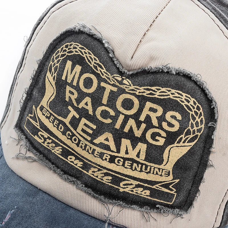 Washed Cotton Baseball Cap – Vintage Distressed Dad Hat, Snapback Style