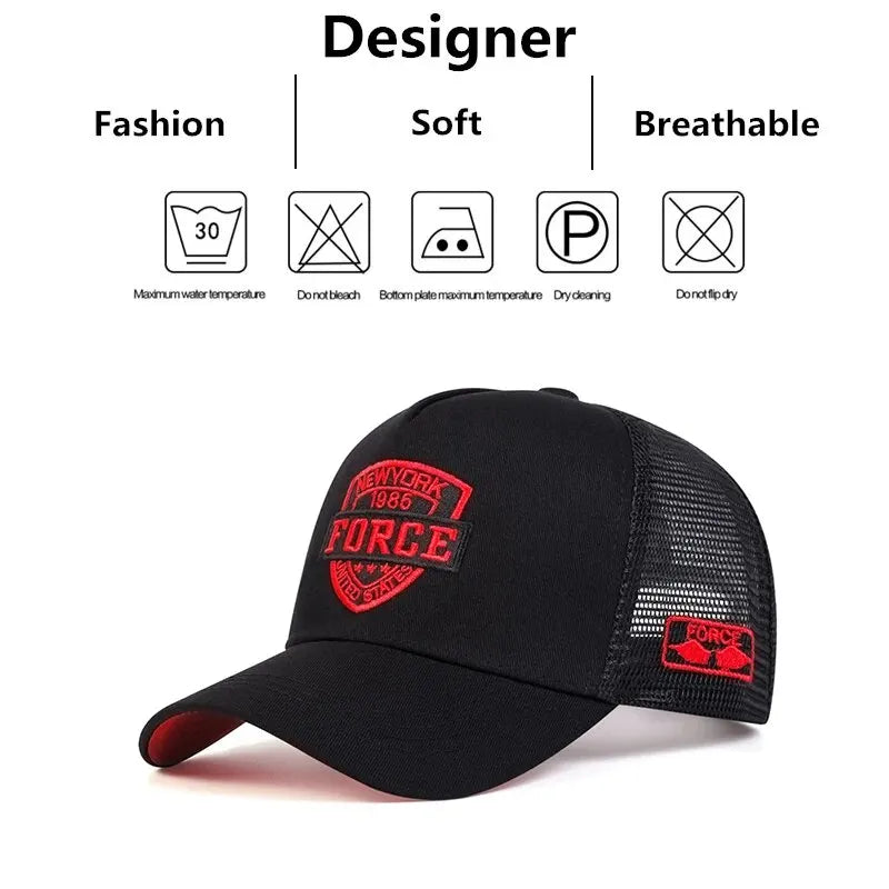Unisex Mesh Baseball Cap – Summer Snapback Trucker Hat, Breathable Outdoor Sports Style