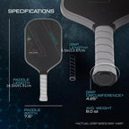 T700 Carbon Fiber Pickleball Paddle – 16mm Polymer Power Core