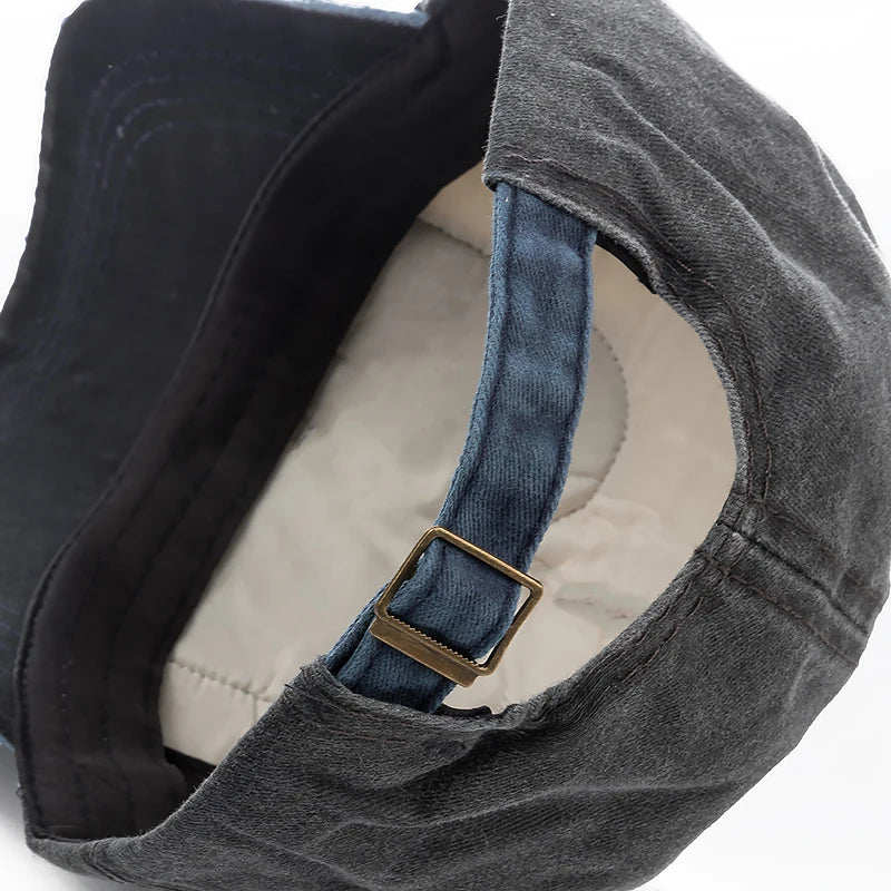 Washed Cotton Baseball Cap – Vintage Distressed Dad Hat, Snapback Style