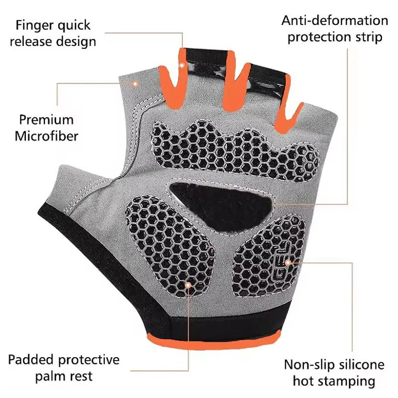 Breathable Anti-Slip Half Finger Cycling Gloves – Fitness, Gym, Bike Riding