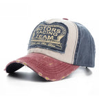 Washed Cotton Baseball Cap – Vintage Distressed Dad Hat, Snapback Style