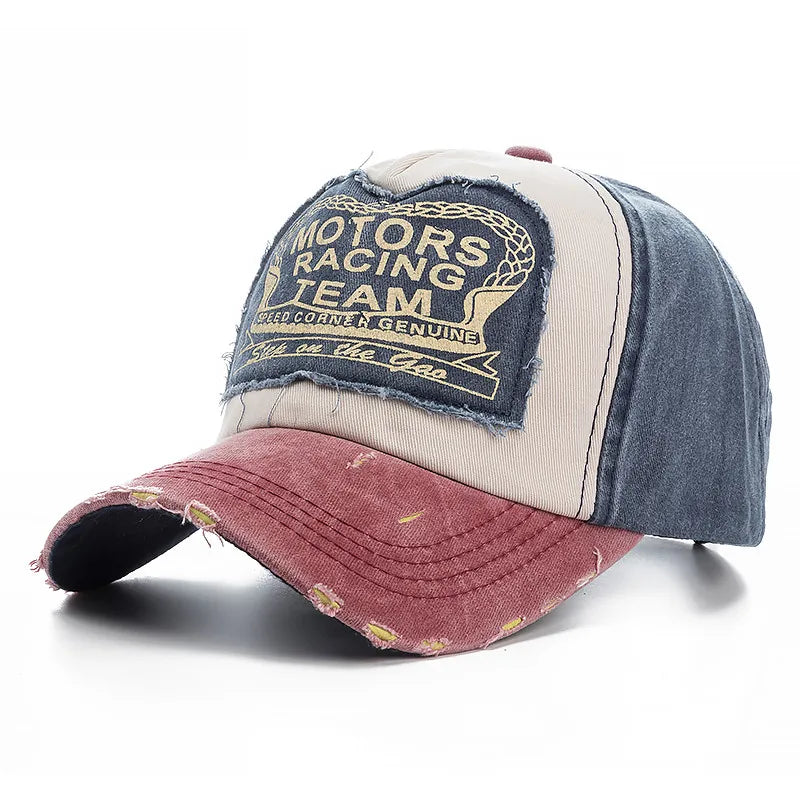Washed Cotton Baseball Cap – Vintage Distressed Dad Hat, Snapback Style