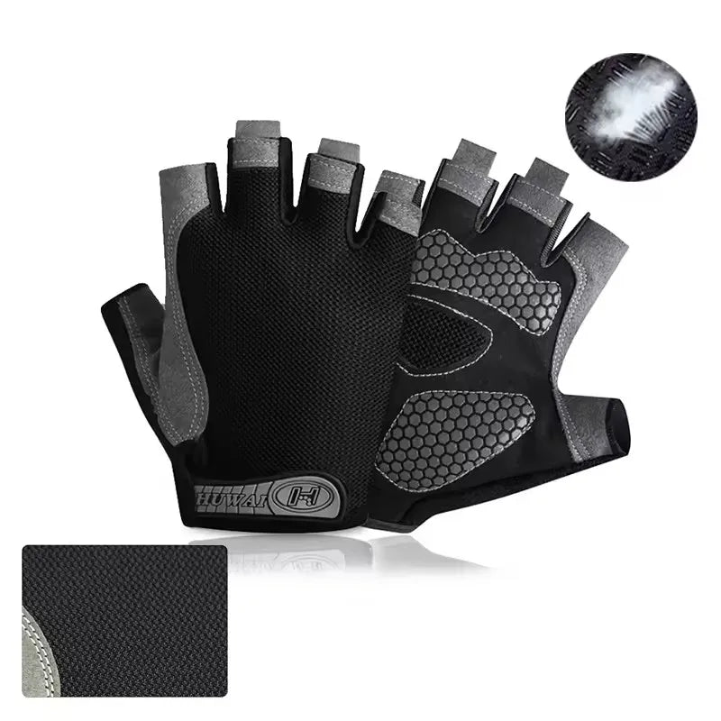 Breathable Anti-Slip Half Finger Cycling Gloves – Fitness, Gym, Bike Riding