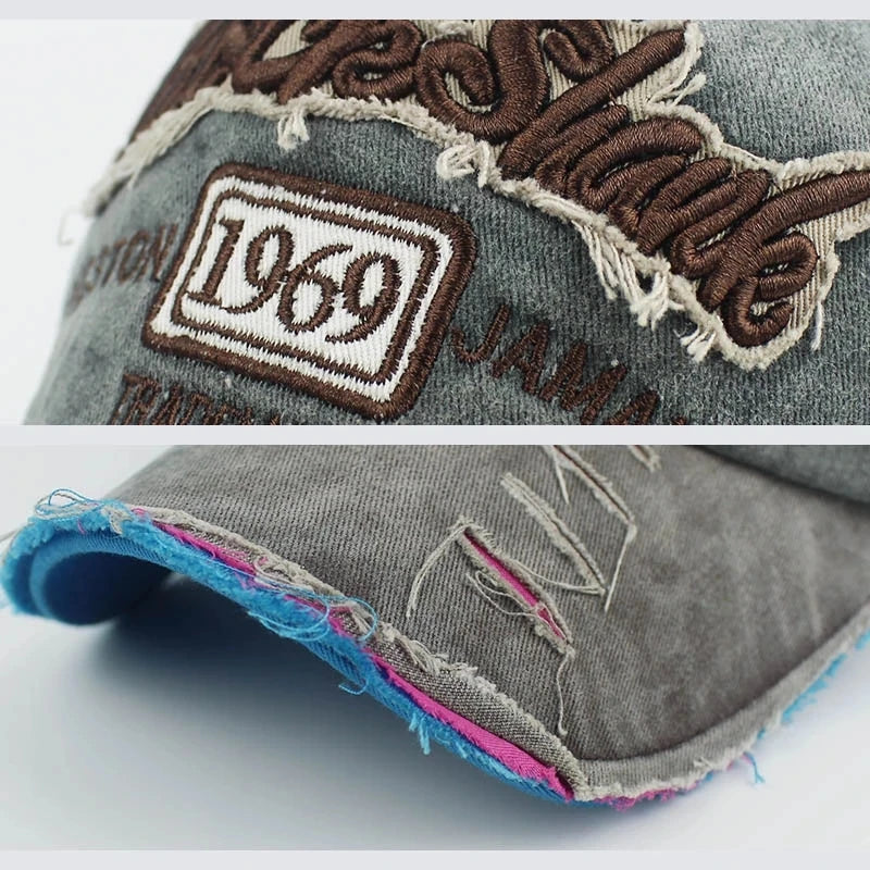 Vintage Washed Cotton Snapback 1969 Baseball Cap