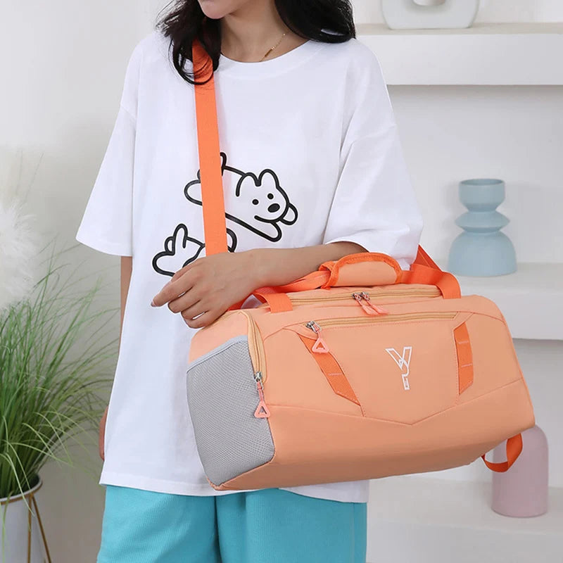 Women's Waterproof Gym Bag – Sports Fitness Tote with Shoe Pocket, Travel & Swimming Handbag