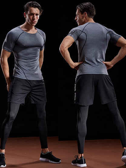 Men's Compression T-Shirt – Summer Quick-Dry Sportswear for Running, Gym & Training