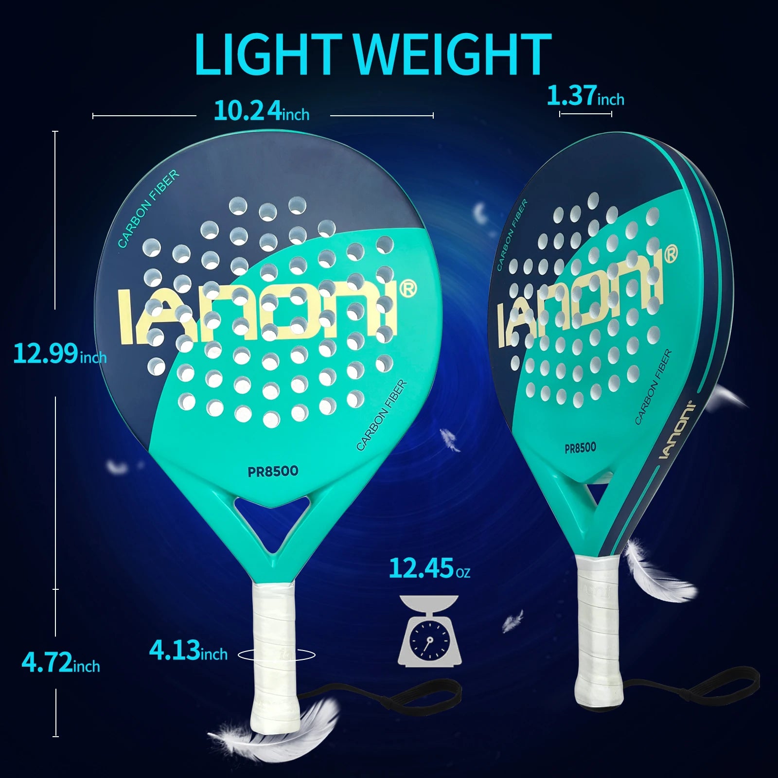 Lightweight Carbon Fiber Padel Racket with EVA Flex Foam Core