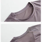 Women’s 2-Piece Gym Set – Summer Sportswear Outfit with Short Sleeve Top & Shorts Tracksuit