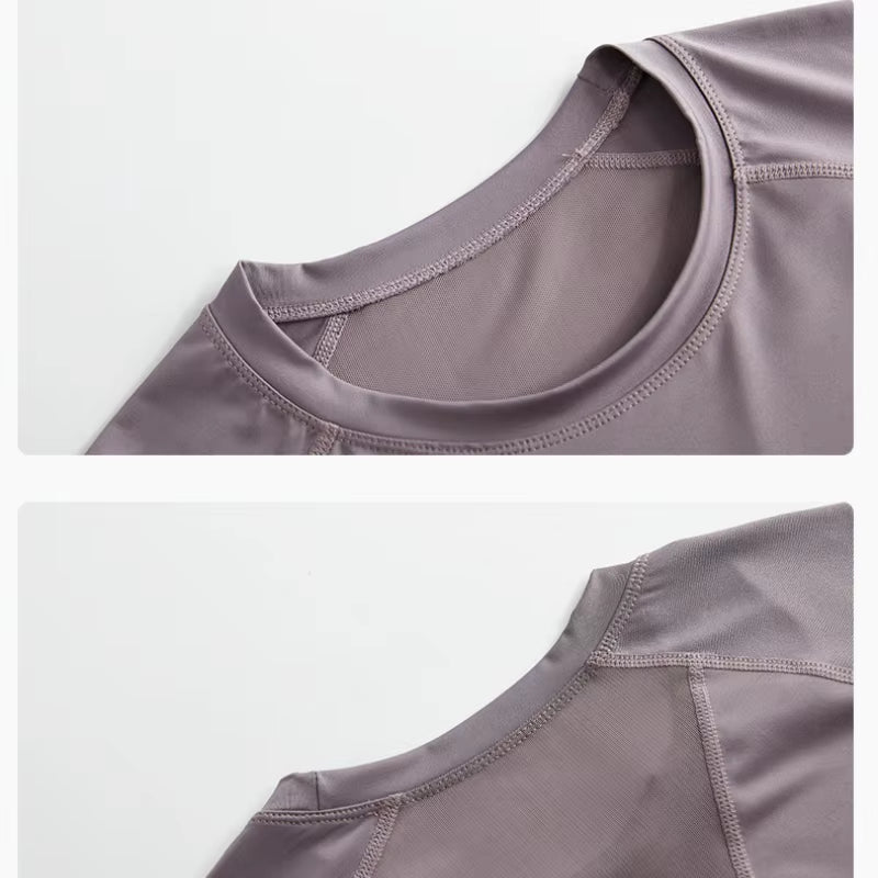 Women’s 2-Piece Gym Set – Summer Sportswear Outfit with Short Sleeve Top & Shorts Tracksuit