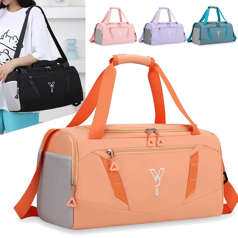 Women's Waterproof Gym Bag – Sports Fitness Tote with Shoe Pocket, Travel & Swimming Handbag