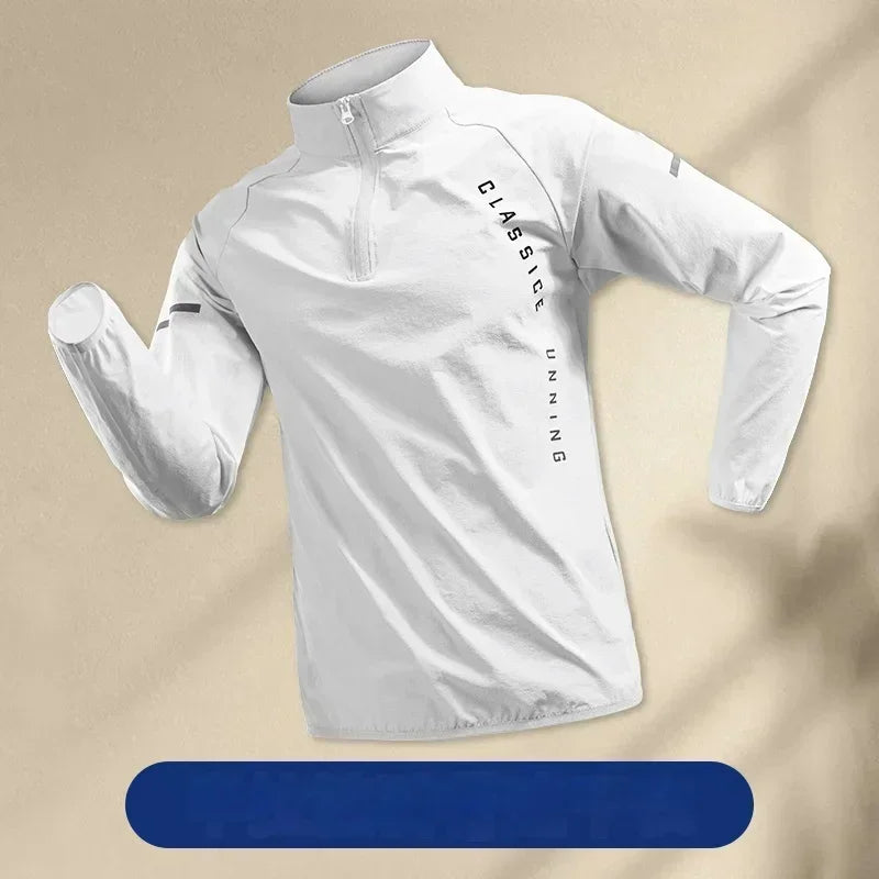 Men’s Running Jacket – Hooded Zip Gym Sport Sweatshirt for Training & Jogging